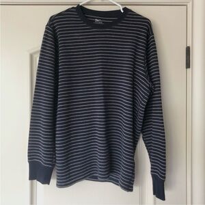 Gap Navy and White Striped Long Sleeve Sweater